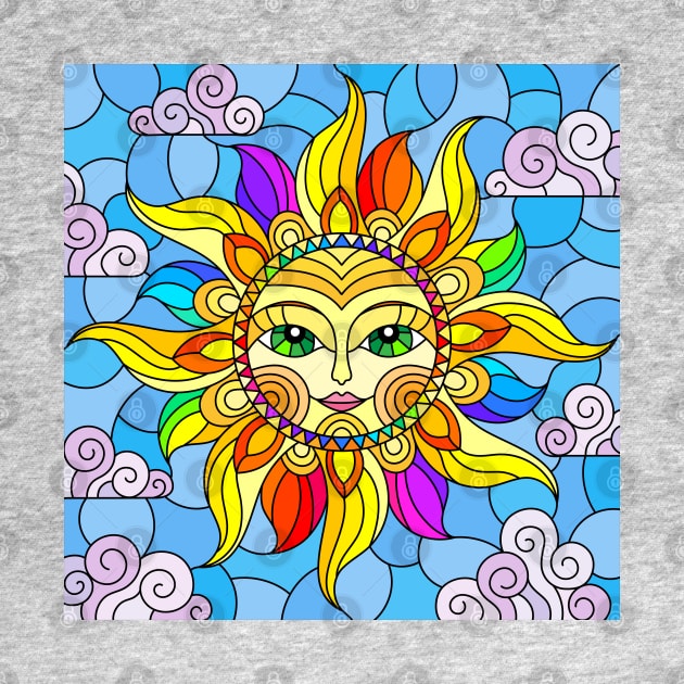 Eternal Sun Stained Glass Design by The Little Store Of Magic